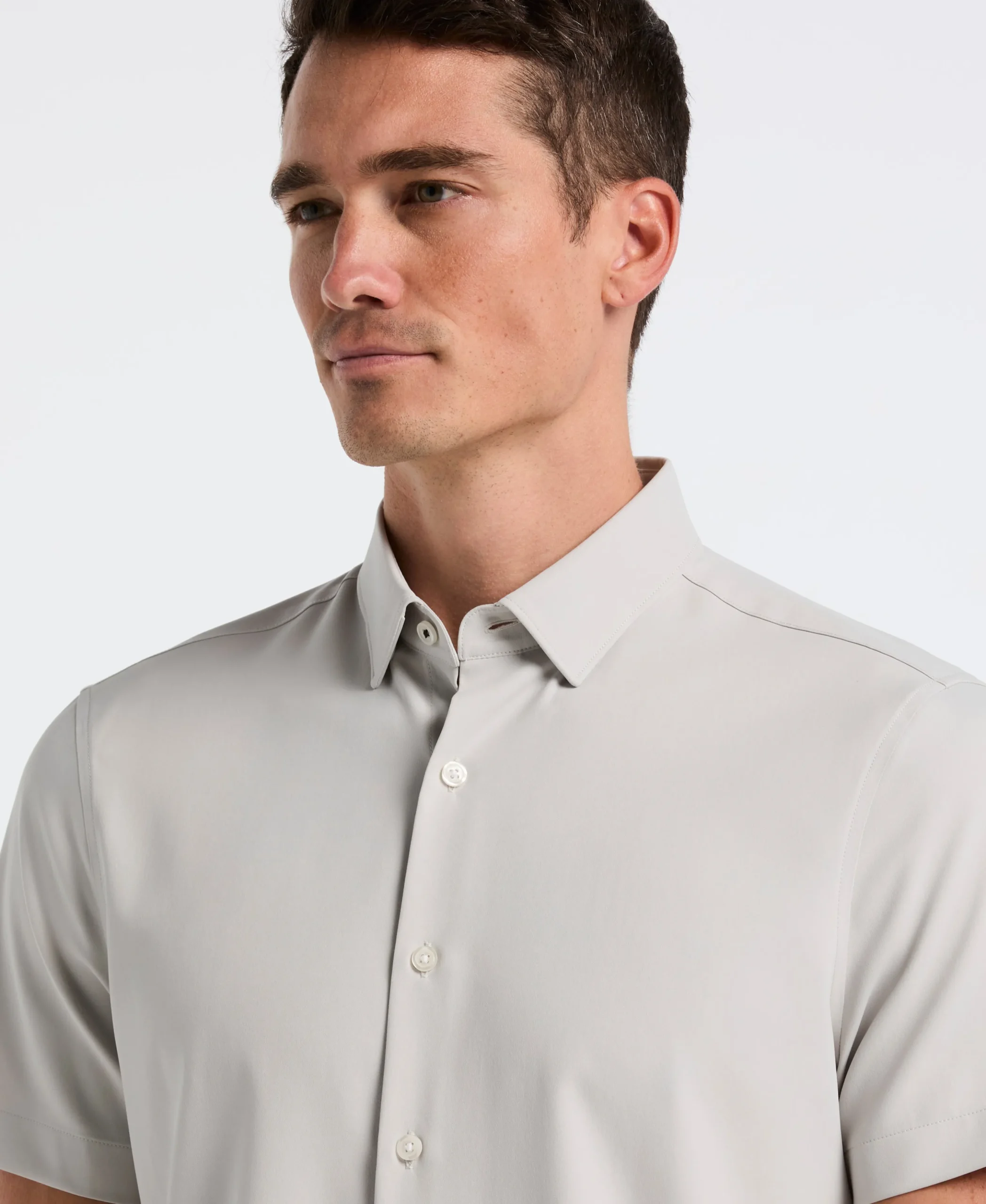 NEW! Slim Fit Total Stretch Solid Shirt