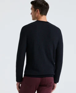 NEW! Space Dye Texture Crew Neck Sweater