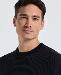 NEW! Space Dye Texture Crew Neck Sweater