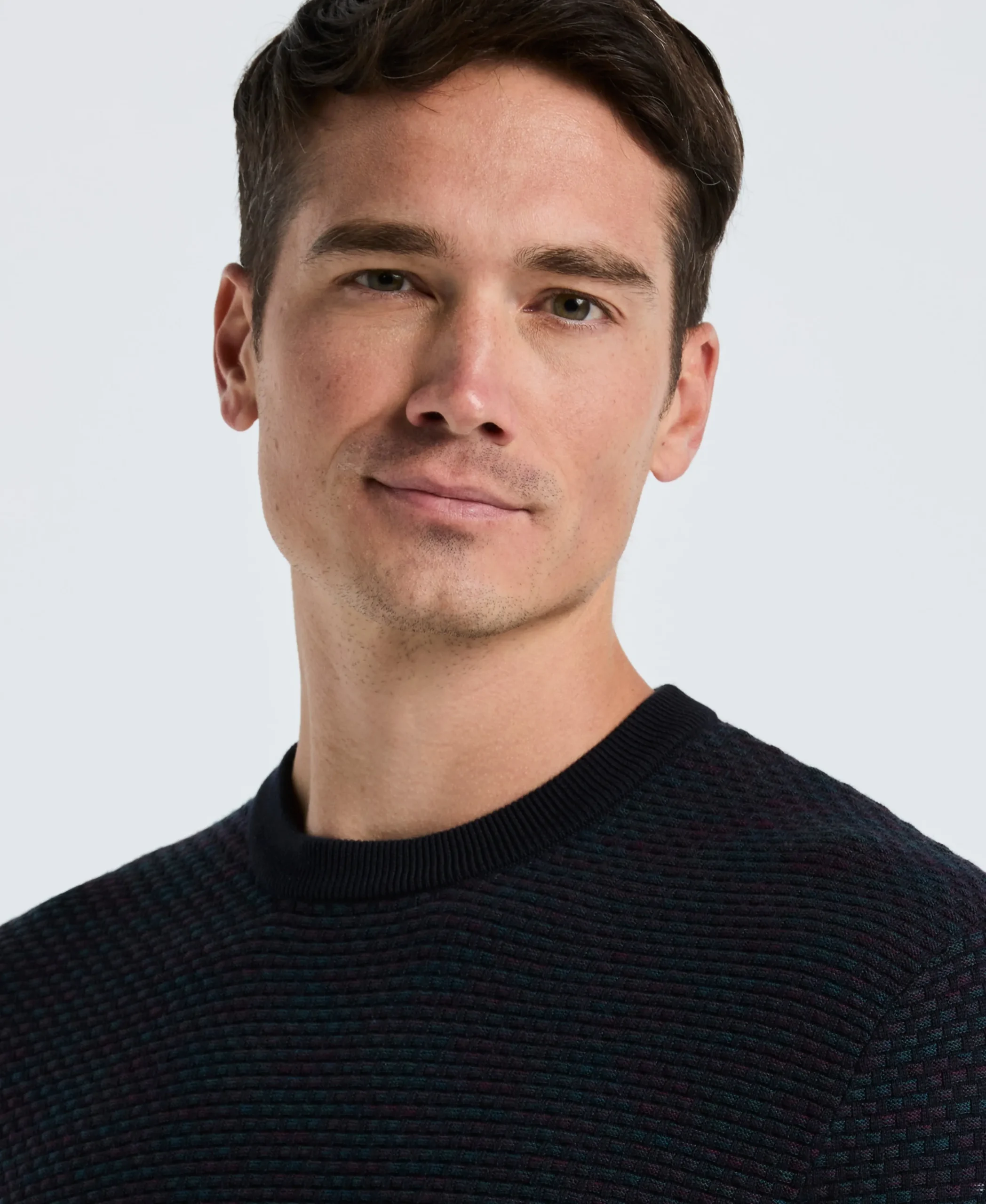NEW! Space Dye Texture Crew Neck Sweater