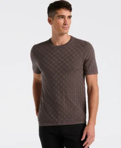 NEW! Square Pattern Crew Neck Sweater Tee