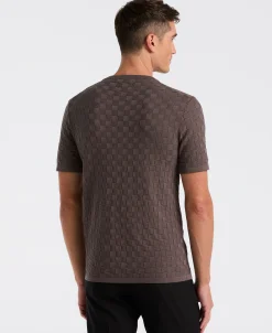 NEW! Square Pattern Crew Neck Sweater Tee
