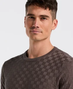 NEW! Square Pattern Crew Neck Sweater Tee