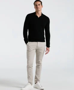 NEW! Tech Knit Open Collar Sweater Polo Long Sleeve