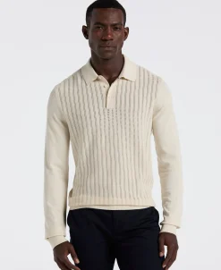 NEW! Textured Front Polo Sweater