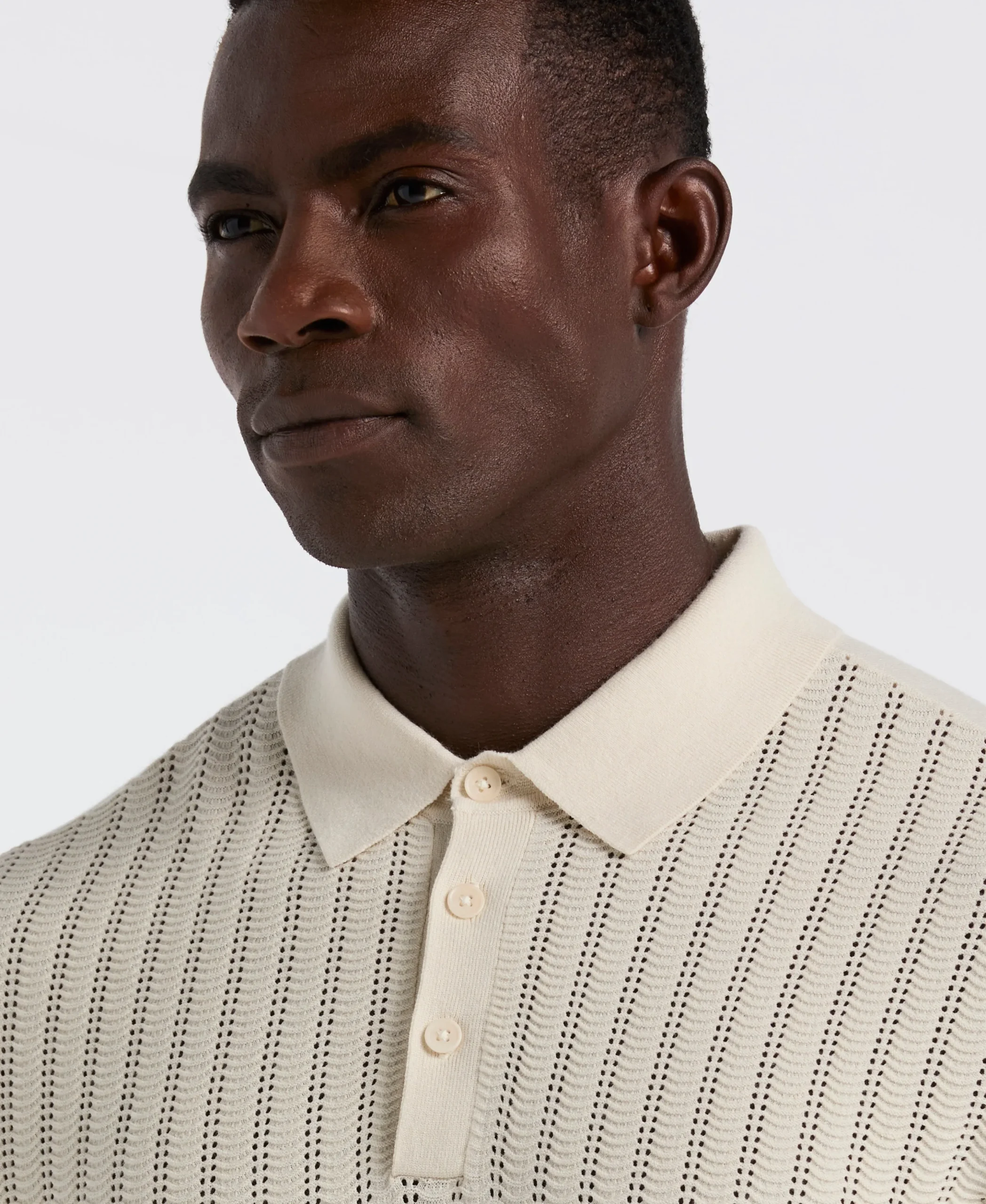 NEW! Textured Front Polo Sweater