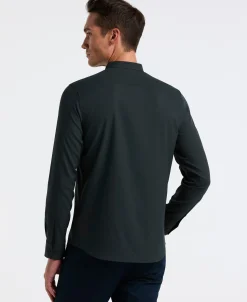 NEW! Untucked Total Stretch Slim Fit Banded Collar Shirt - Green