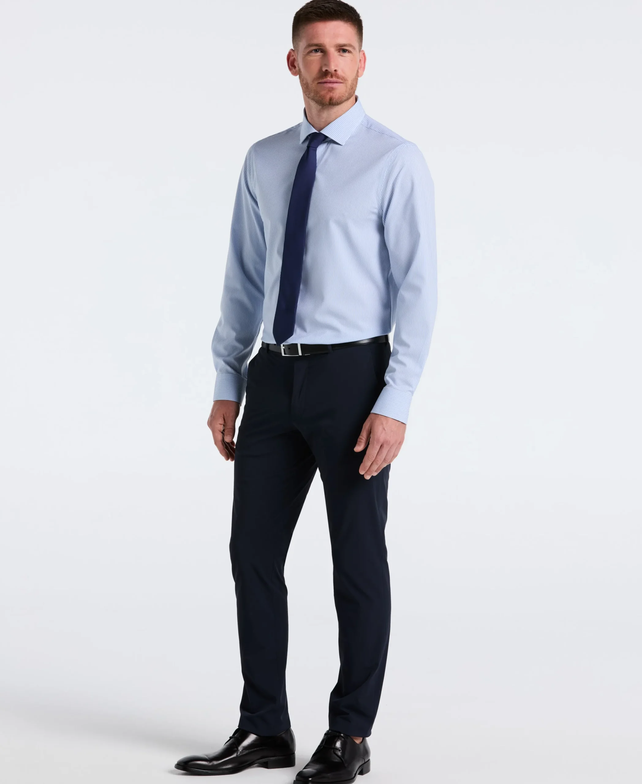 Performance Tech Striped Print Dress Shirt