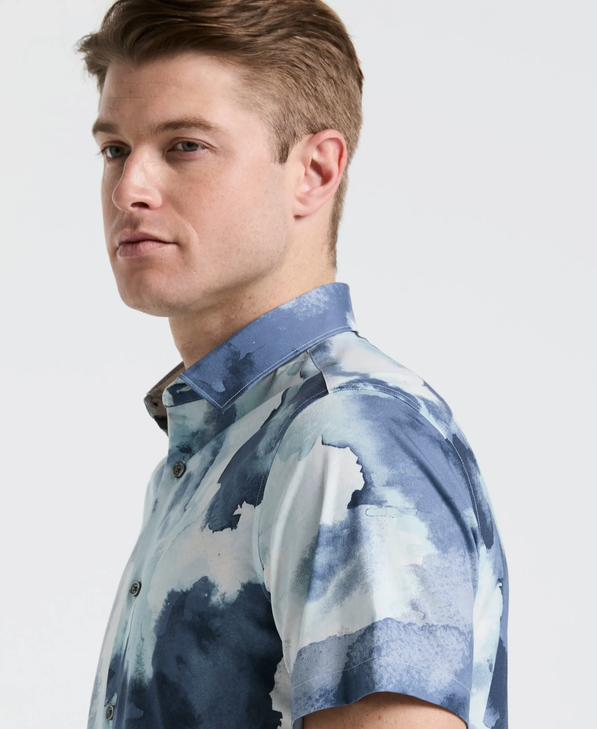 Poplin Watercolor Print Shirt