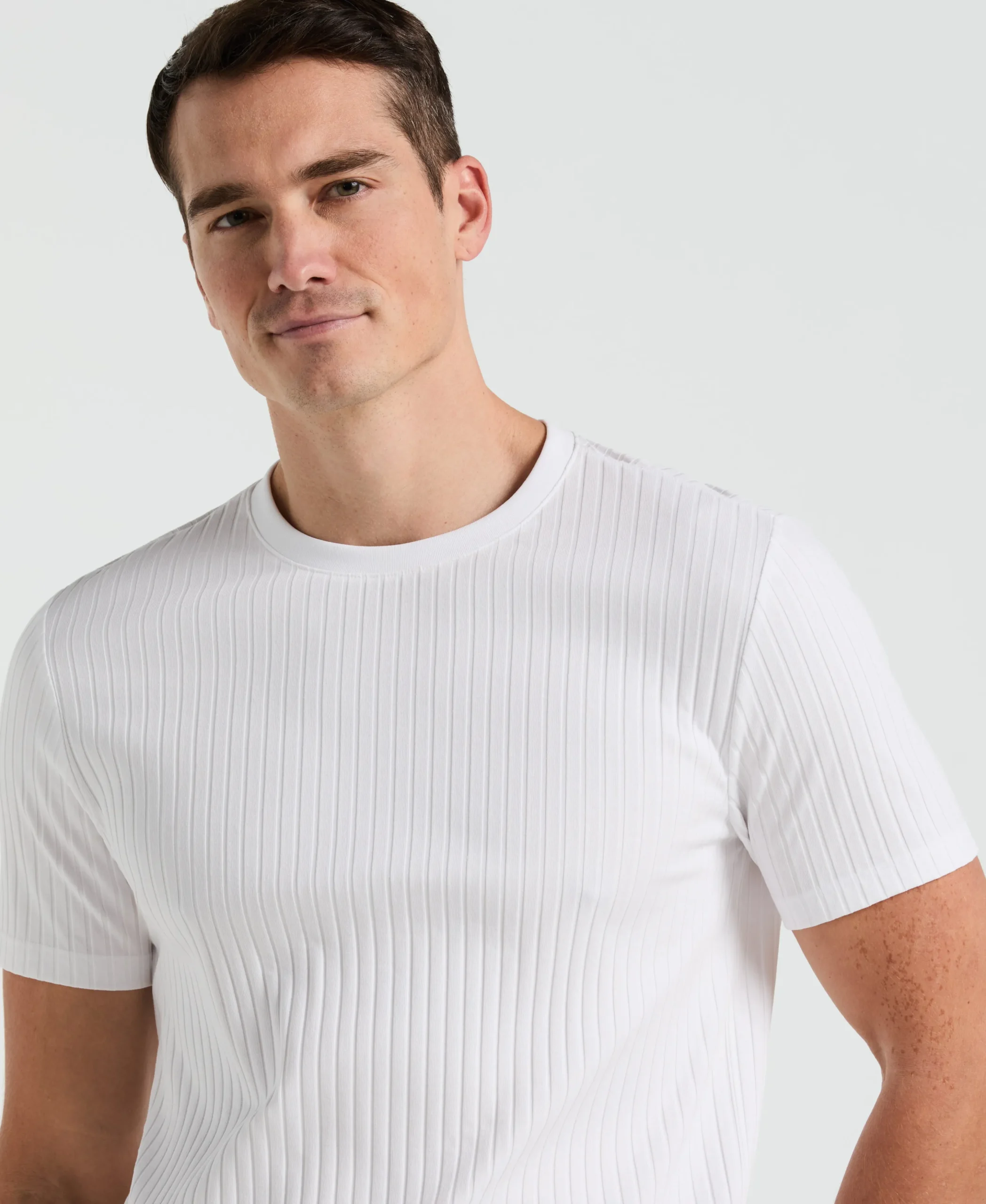 Ribbed Crew Neck Tee