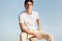 Ribbed Crew Neck Tee
