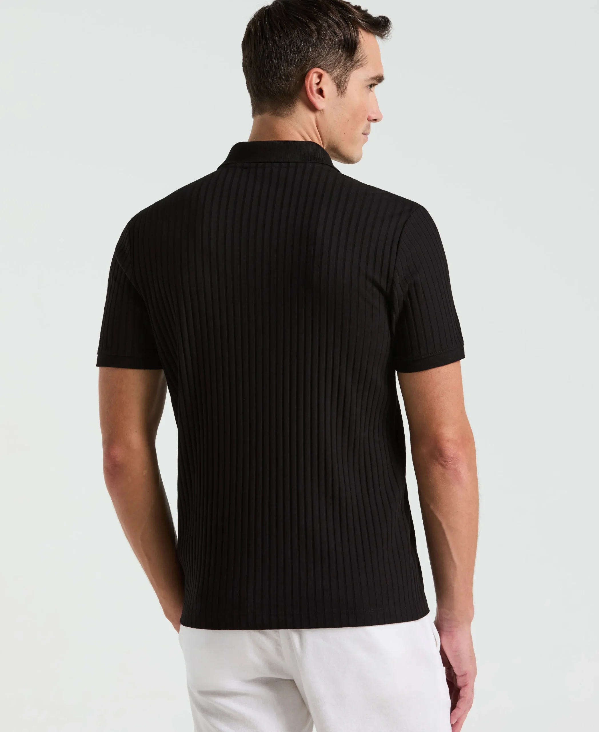 Ribbed Quarter Zip Polo