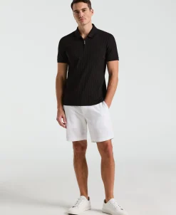 Ribbed Quarter Zip Polo