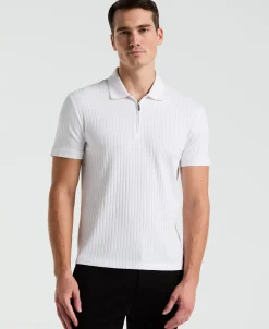 Ribbed Quarter Zip Polo