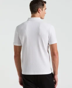 Ribbed Quarter Zip Polo