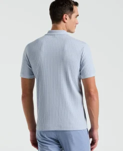 Ribbed Quarter Zip Polo