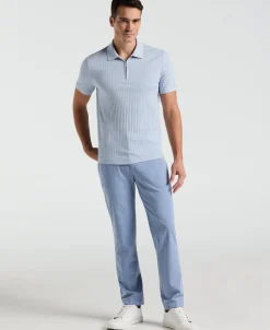 Ribbed Quarter Zip Polo