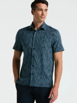 Short Sleeve Button Down Striped Shirt