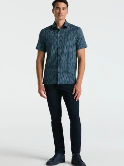 Short Sleeve Button Down Striped Shirt
