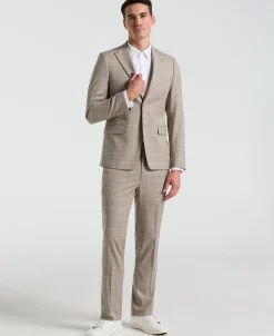 Skinny Fit Windowpane Pattern Suit Jacket
