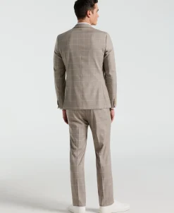 Skinny Fit Windowpane Pattern Suit Pant