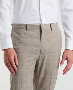 Skinny Fit Windowpane Pattern Suit Pant