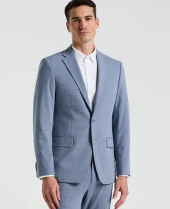 Slim Fit Blue Plaid Print Suit
