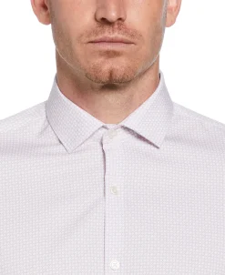 Slim Fit Button-Down Circle Pattern Dress Shirt