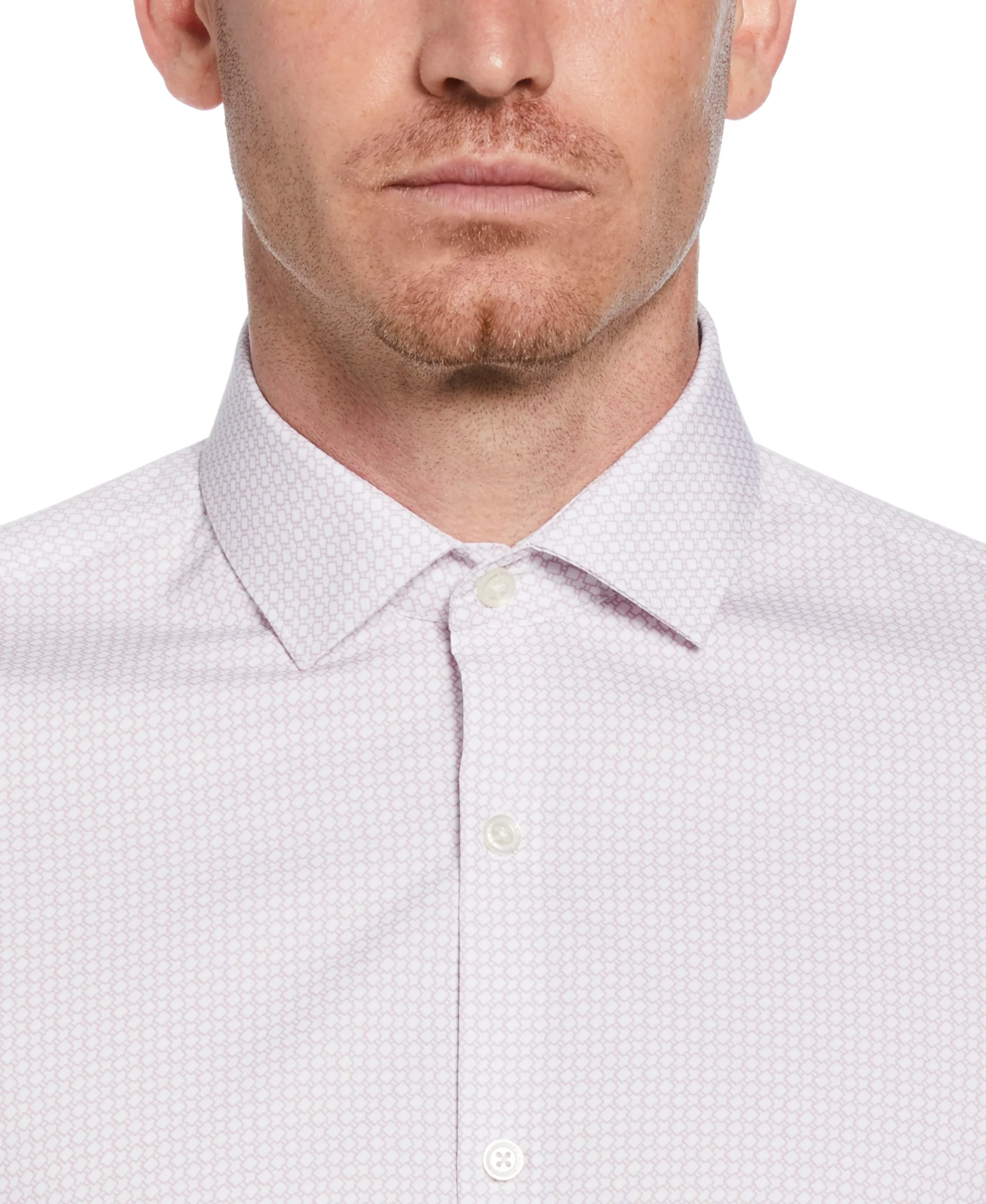 Slim Fit Button-Down Circle Pattern Dress Shirt