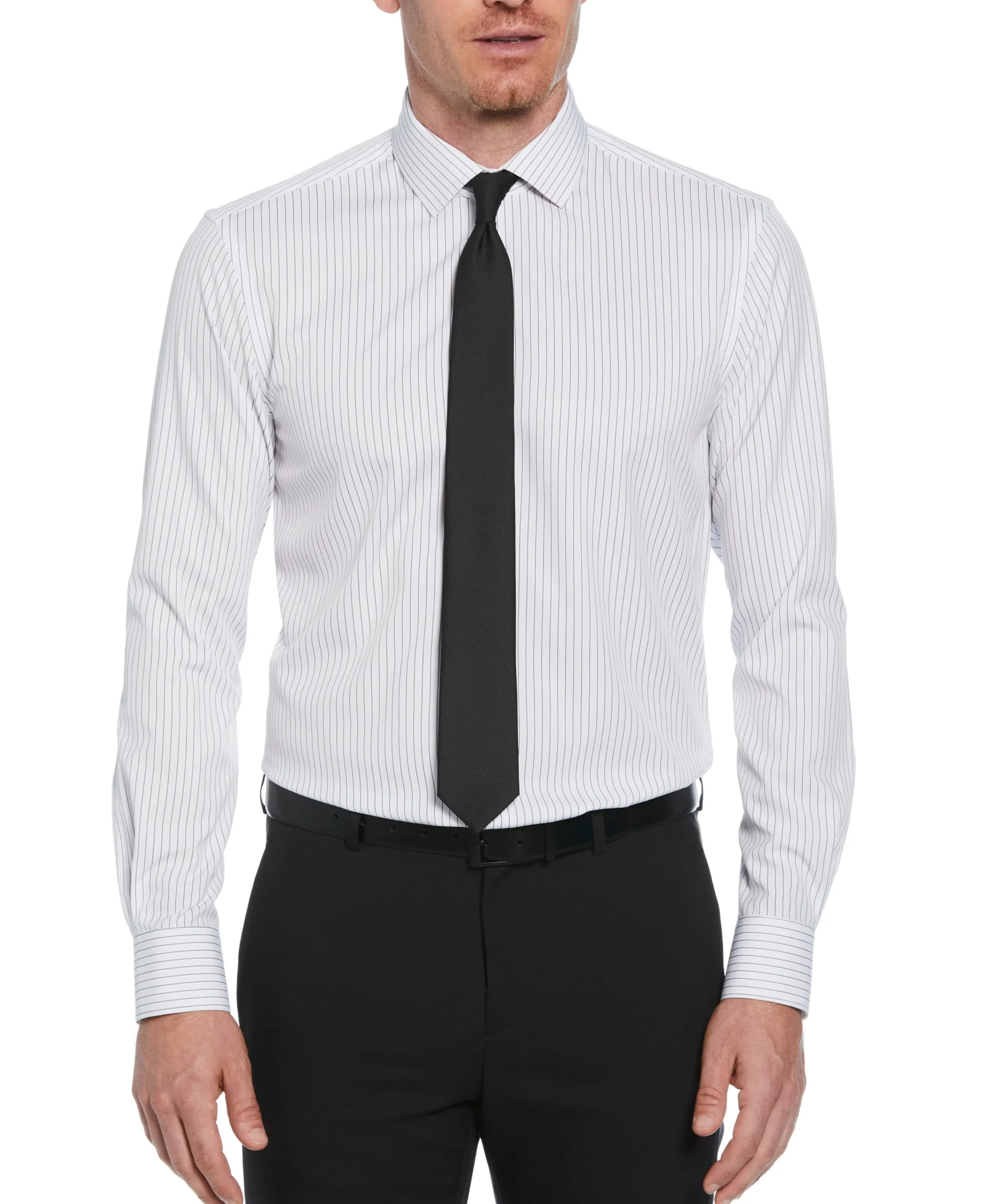 Slim Fit Button-Down Stretch Stripe Dress Shirt