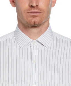 Slim Fit Button-Down Stretch Stripe Dress Shirt