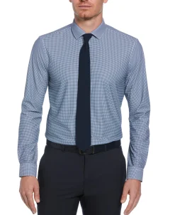 Slim Fit Checkered Button-Down Dress Shirt