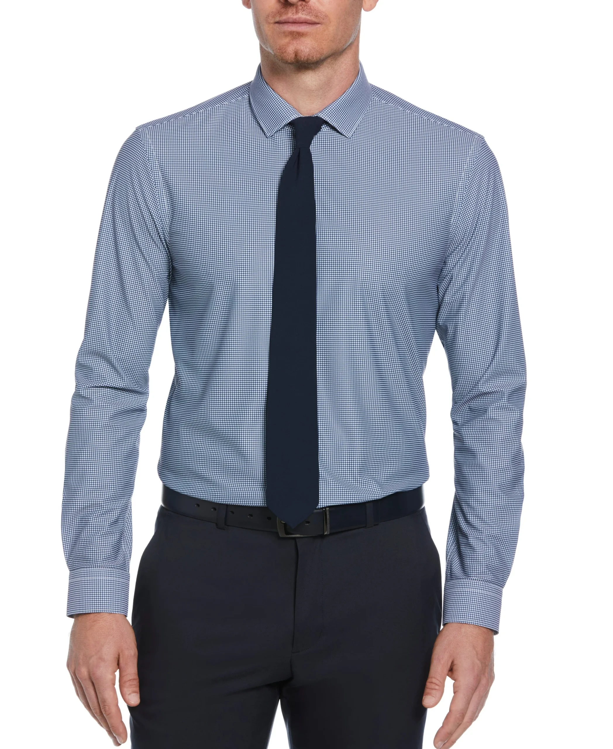 Slim Fit Checkered Button-Down Dress Shirt