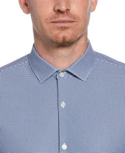 Slim Fit Checkered Button-Down Dress Shirt