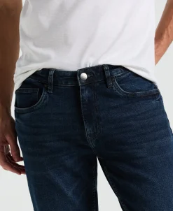 Slim Fit Dark Wash Indigo 5-Pocket Denim Jeans