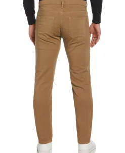 Slim Fit Dyed Solid Twill Five Pocket Pant
