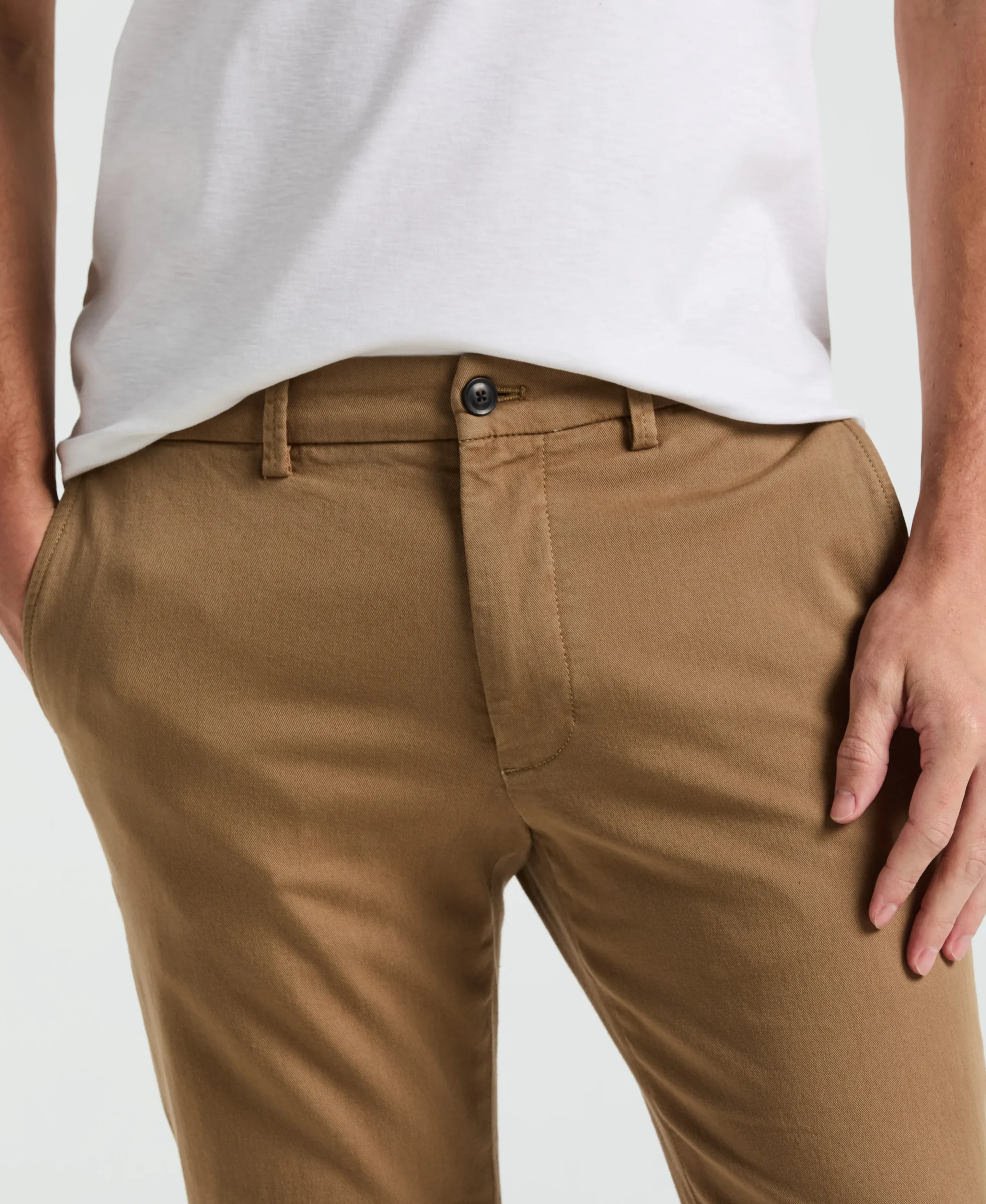 Slim Fit Dyed Solid Twill Chino Pant