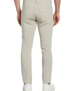Slim Fit Dyed Solid Twill Five Pocket Pant