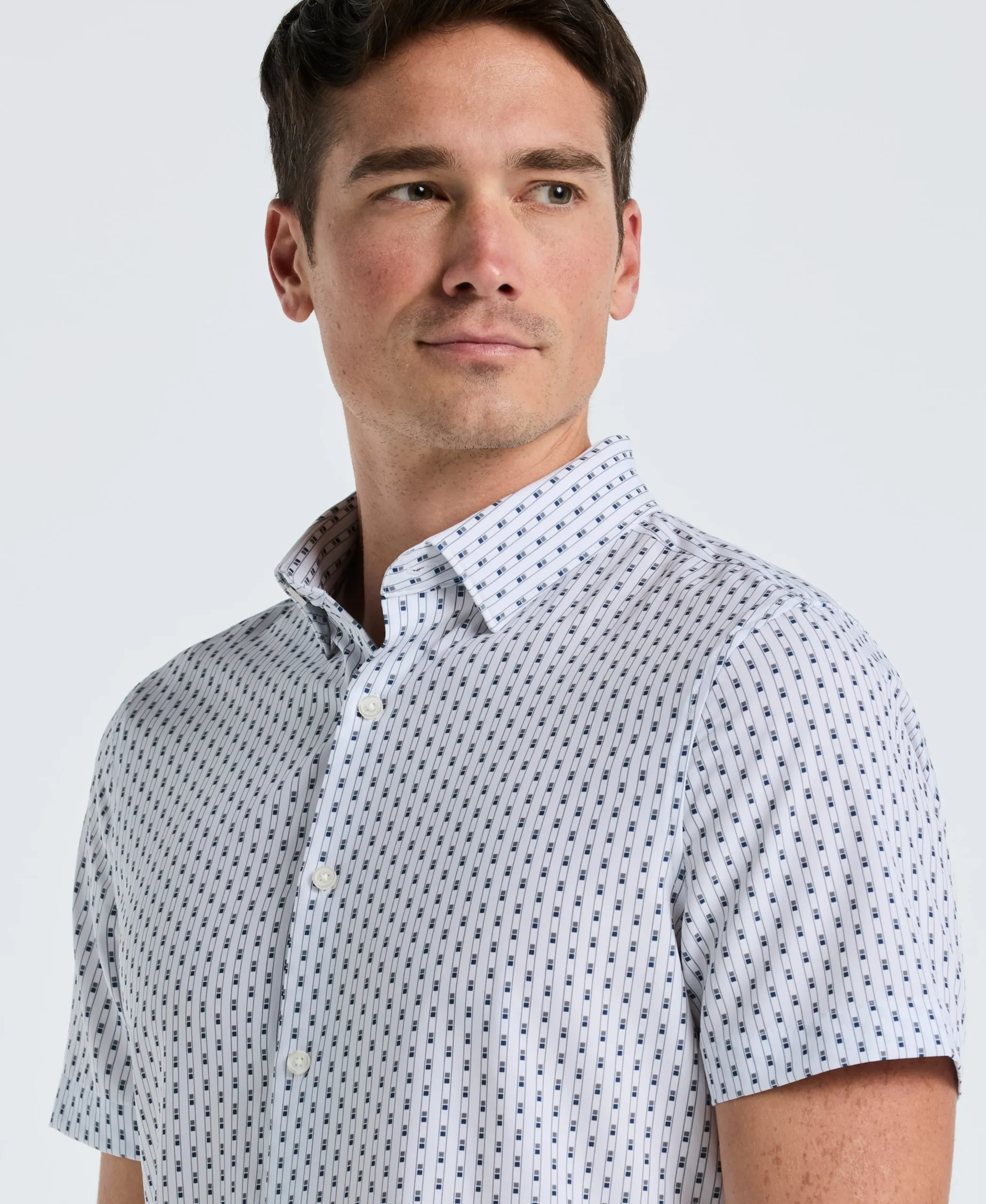 Slim Fit Geometric Stripe Shirt