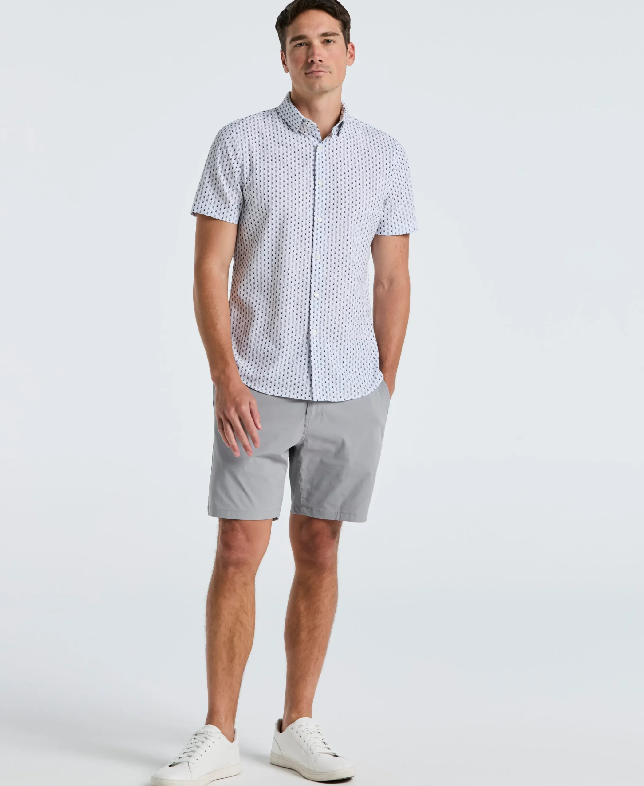 Slim Fit Geometric Stripe Shirt