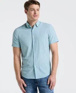 Slim Fit Geometric Stripe Shirt