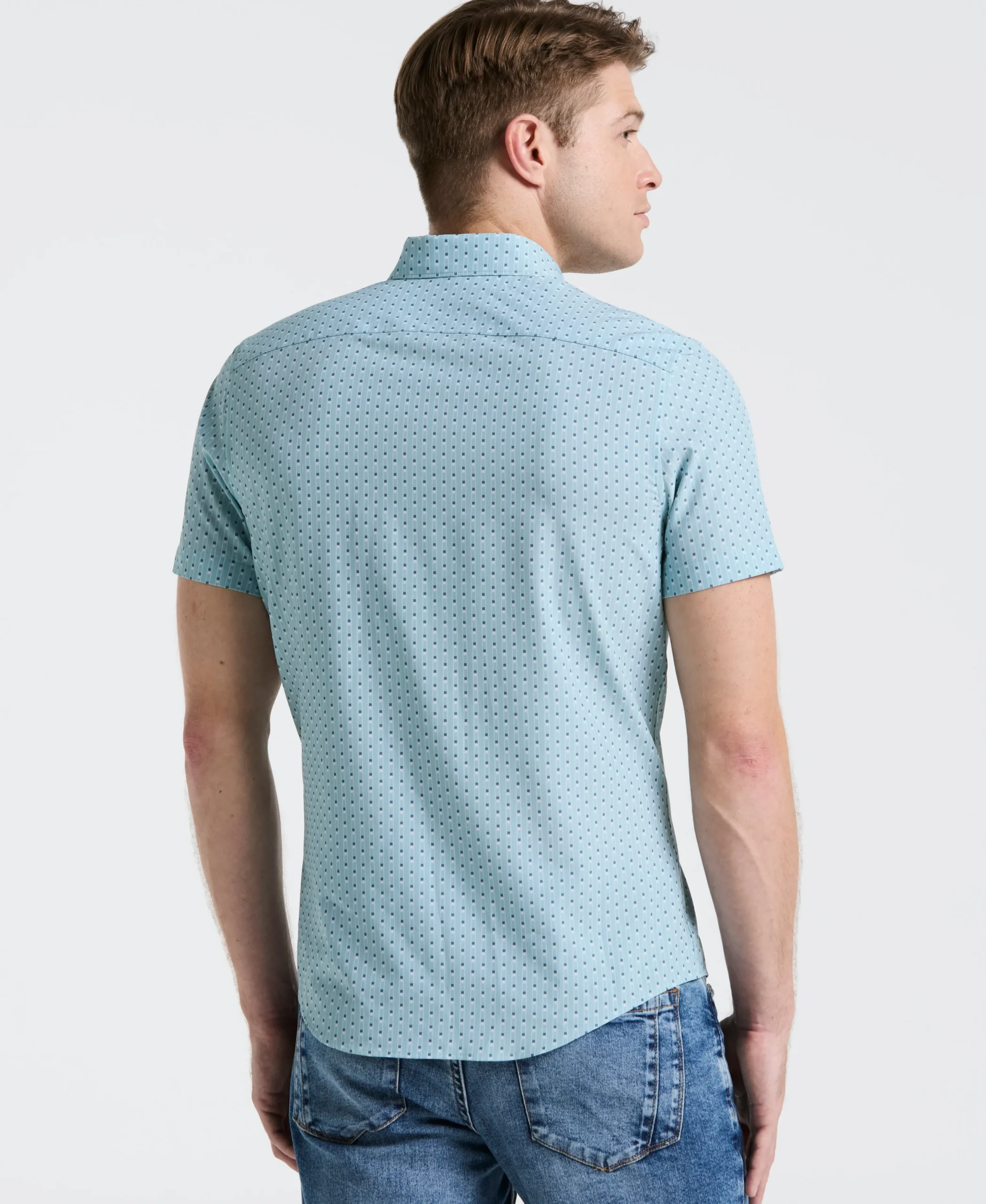 Slim Fit Geometric Stripe Shirt