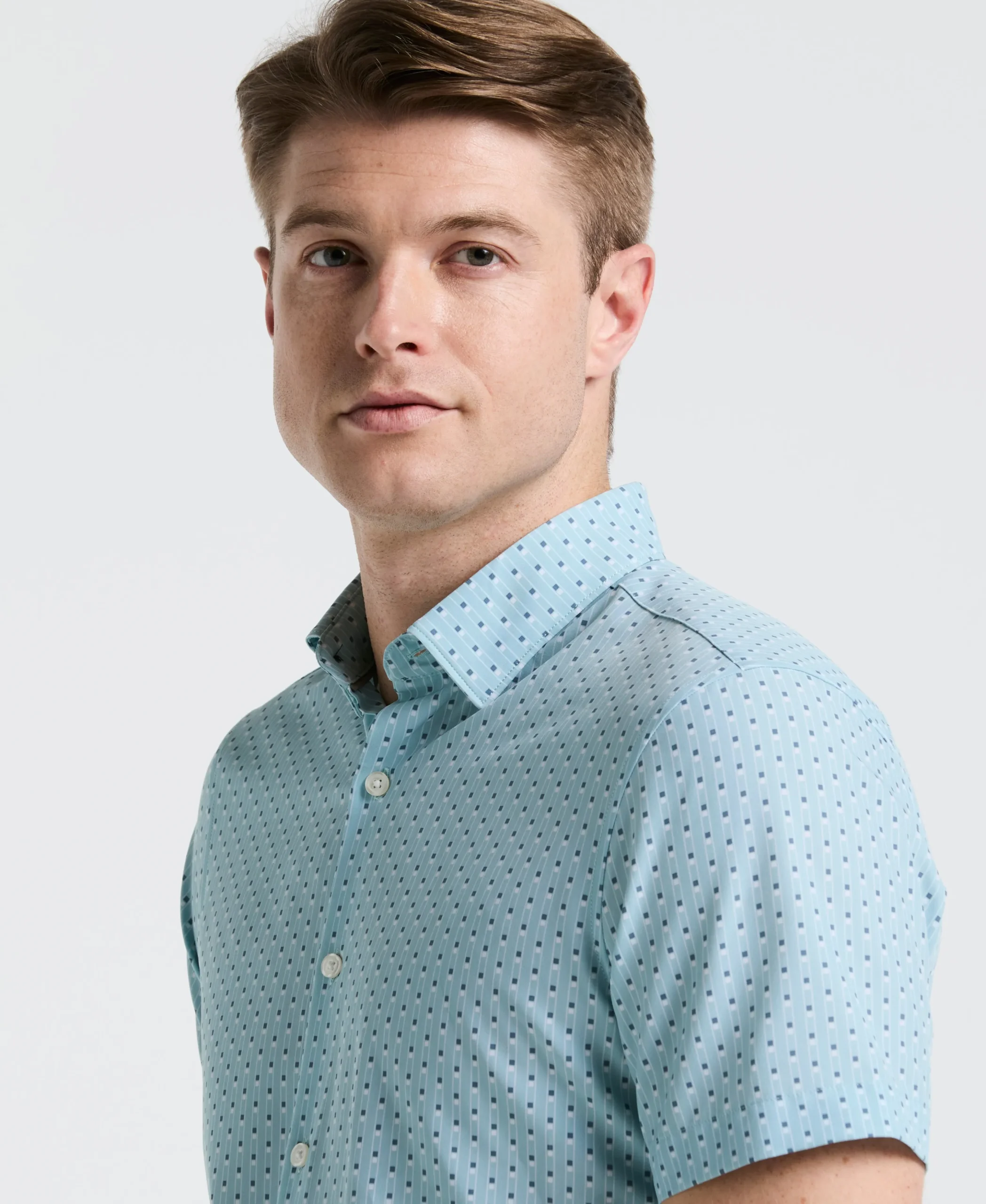 Slim Fit Geometric Stripe Shirt