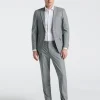 Slim Fit Gray Solid Linen Blend Suit