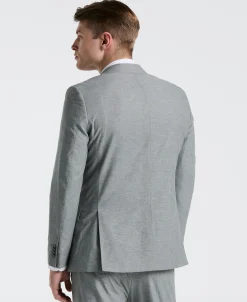 Slim Fit Gray Solid Linen Blend Suit