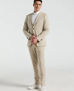 Slim Fit Island Fossil Peak Lapel Louis Suit