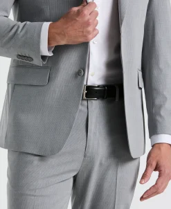 Slim Fit Mini Grid Pattern Suit Jacket