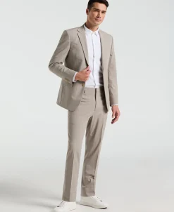 Slim Fit Plaid Print Suit Pant