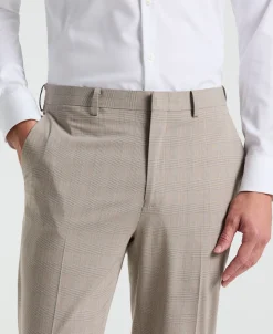 Slim Fit Plaid Print Suit Pant