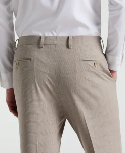 Slim Fit Plaid Print Suit Pant